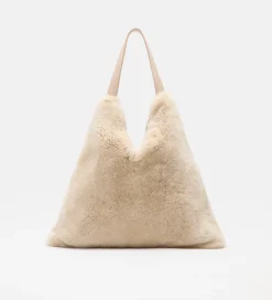 Bolsos|SIMORRA Bolso hombro pelo Beige