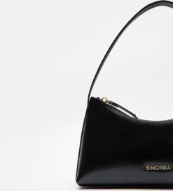 Bolsos|SIMORRA Bolso piel estilo baguette Negro