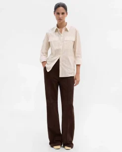 Camisas Y Blusas|SIMORRA Camisa rayas bolsillos Beige