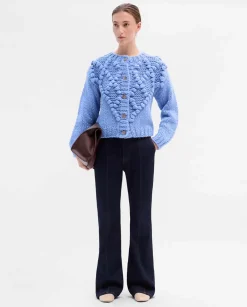 Jerséis Y Cárdigans|SIMORRA Chaqueta punto bordado 3D Azul