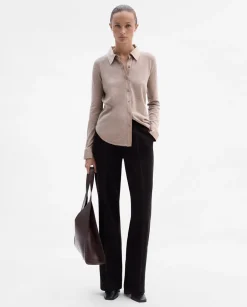 Pantalones Y Faldas|SIMORRA Pantalón antelina pespuntes Negro