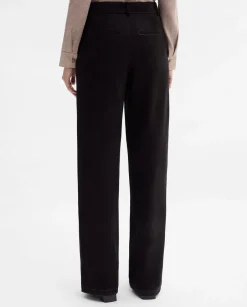 Pantalones Y Faldas|SIMORRA Pantalón antelina pespuntes Negro