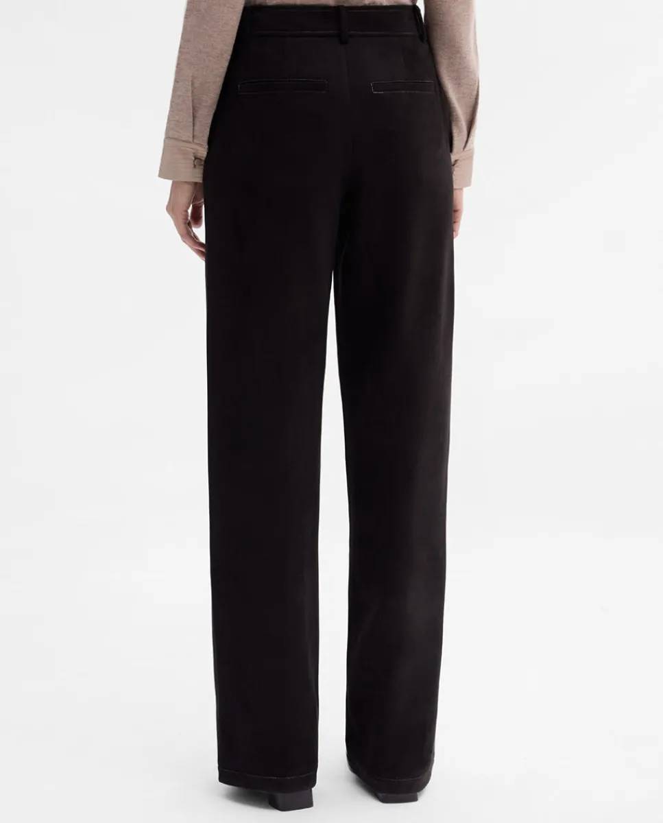 Pantalones Y Faldas|SIMORRA Pantalón antelina pespuntes Negro