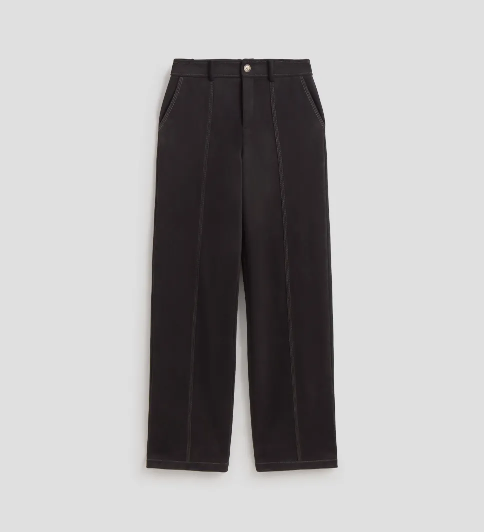 Pantalones Y Faldas|SIMORRA Pantalón antelina pespuntes Negro