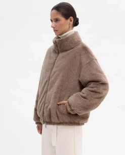 Prendas De Abrigo|Plumíferos|SIMORRA Plumífero efecto pelo reversible Marrón