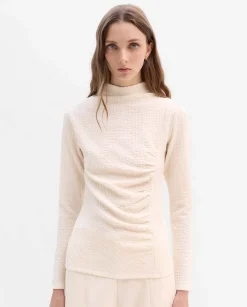 Camisetas Y Tops|SIMORRA Top textura drapeado Blanco