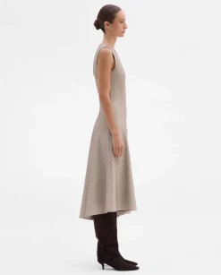 Vestidos|SIMORRA Vestido asimétrico rayas Beige
