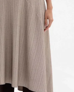 Vestidos|SIMORRA Vestido asimétrico rayas Beige