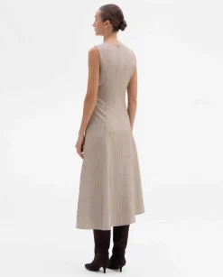 Vestidos|SIMORRA Vestido asimétrico rayas Beige