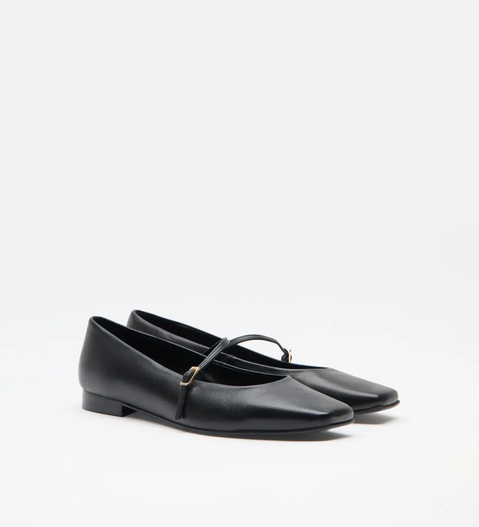 Zapatos|SIMORRA Zapato bailarina punta cuadrada Negro