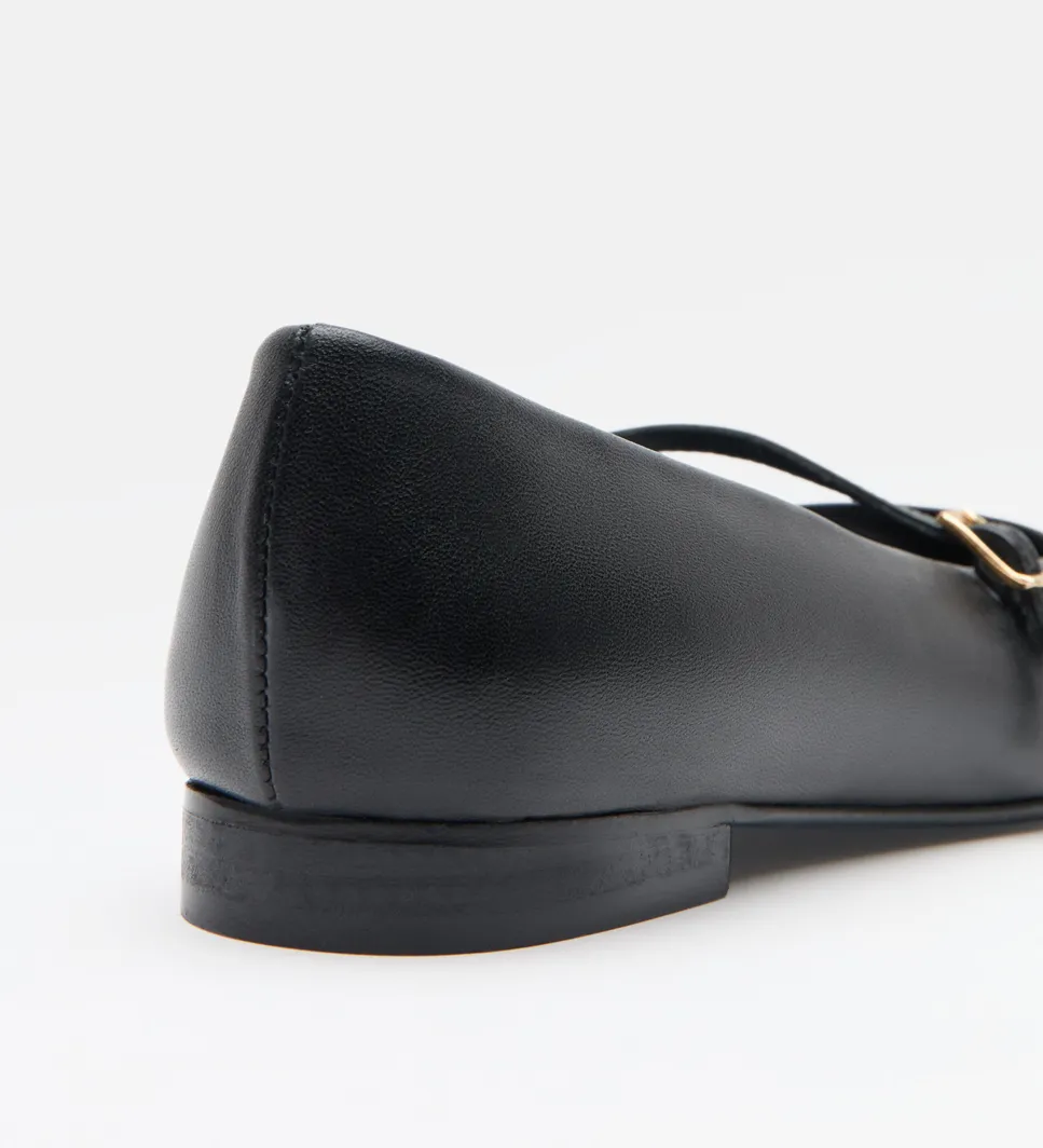 Zapatos|SIMORRA Zapato bailarina punta cuadrada Negro