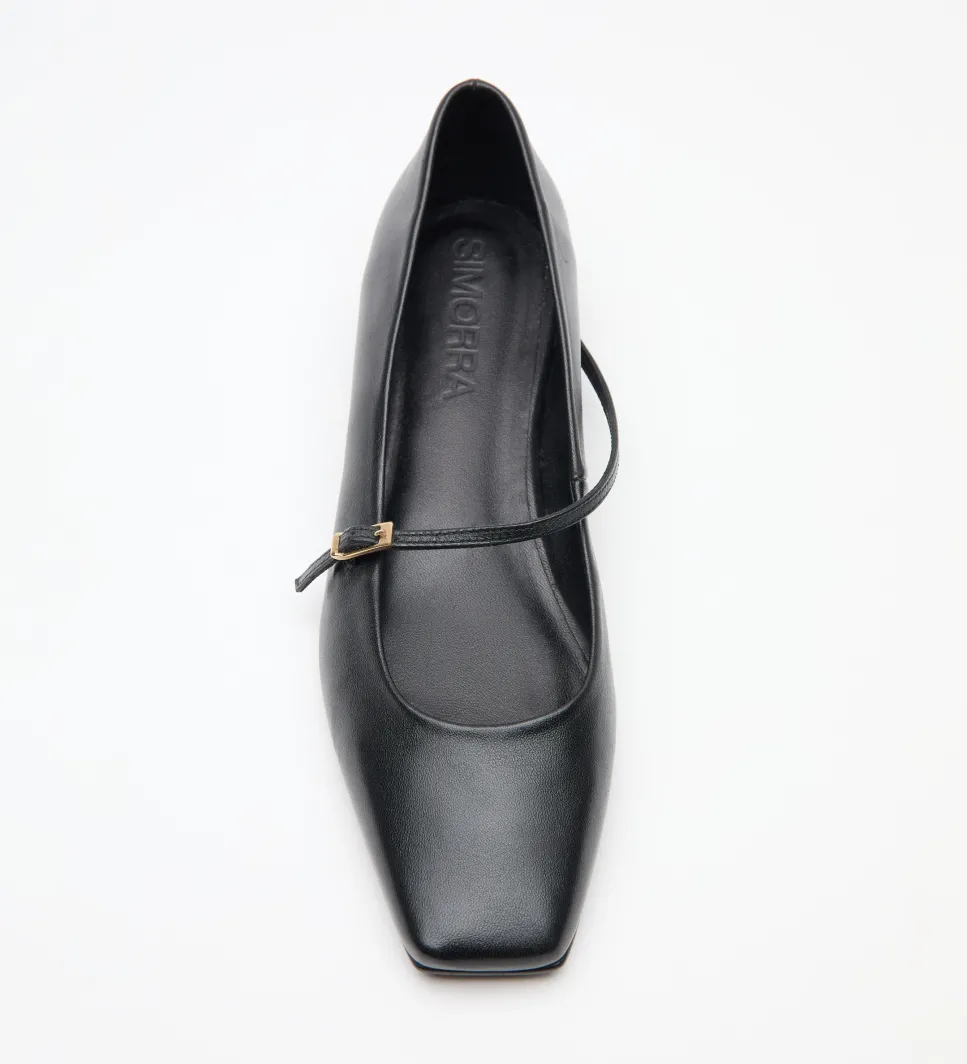 Zapatos|SIMORRA Zapato bailarina punta cuadrada Negro
