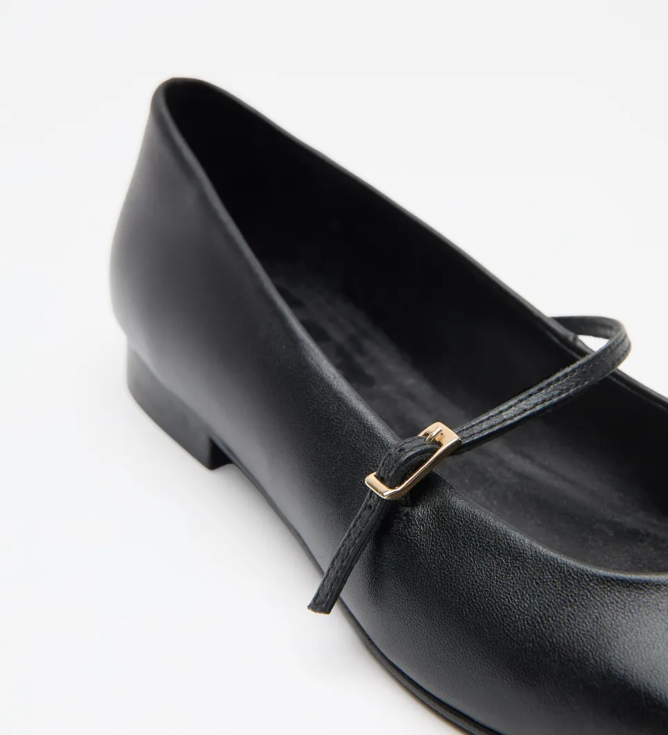 Zapatos|SIMORRA Zapato bailarina punta cuadrada Negro