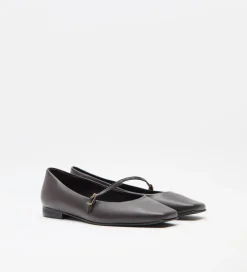 Zapatos|SIMORRA Zapato bailarina punta cuadrada Marrón