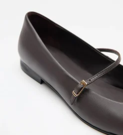Zapatos|SIMORRA Zapato bailarina punta cuadrada Marrón